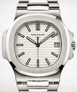 Patek Philippe Nautilus Stainless Steel White Dial on Steel Bracelet [with  BOX and PAPERS] 2014