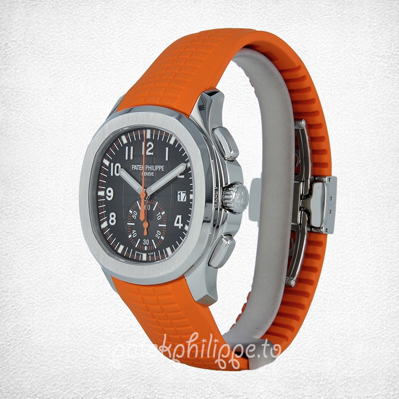 Patek Philippe 5968A Aquanaut Chronograph Orange Strap Mens Watch Box/